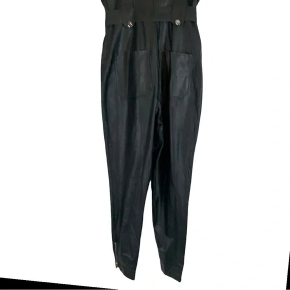 NEW WeWoreWhat Faux Leather Catsuit Jumpsuit Overalls Size XS - Picture 9 of 13